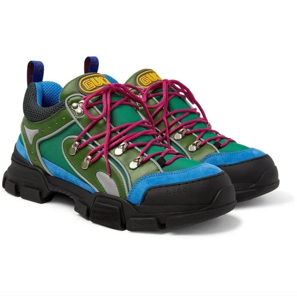 Gucci - Flashtrek Reflective Leather, Suede and Mesh Sneakers - Multi 9 BNWB - Picture 2 of 13